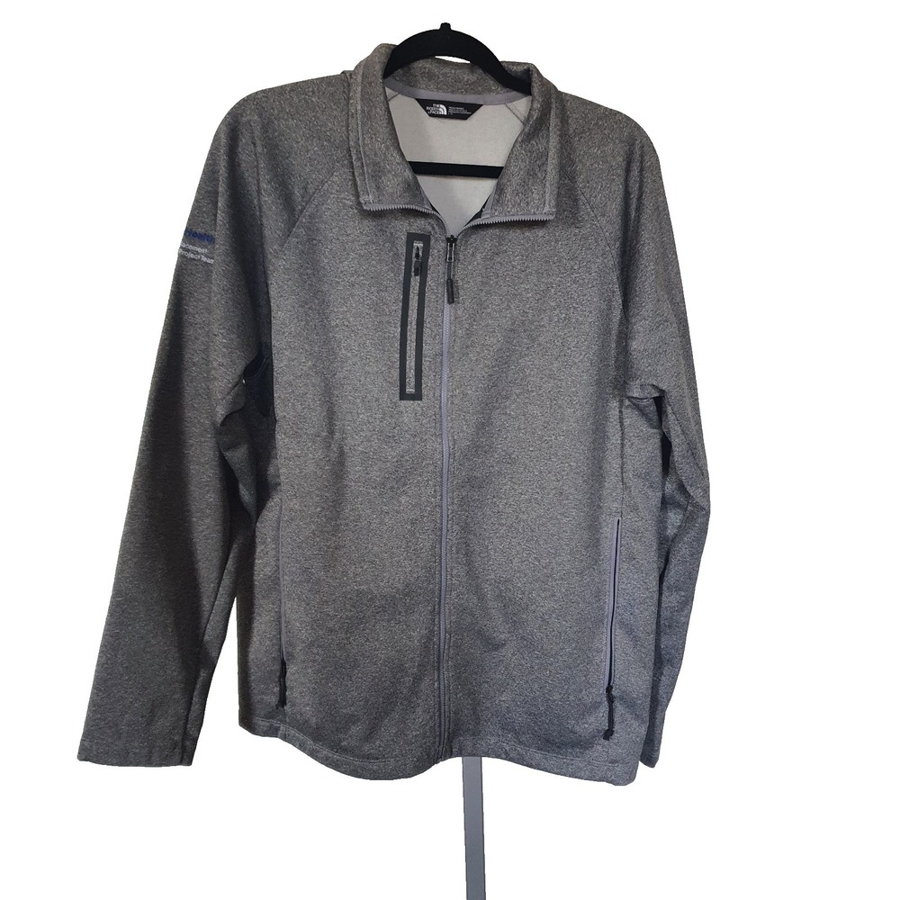 The North‎ Face Jacket Sz M Logo SL Health on Sleeve Gray Women Pockets